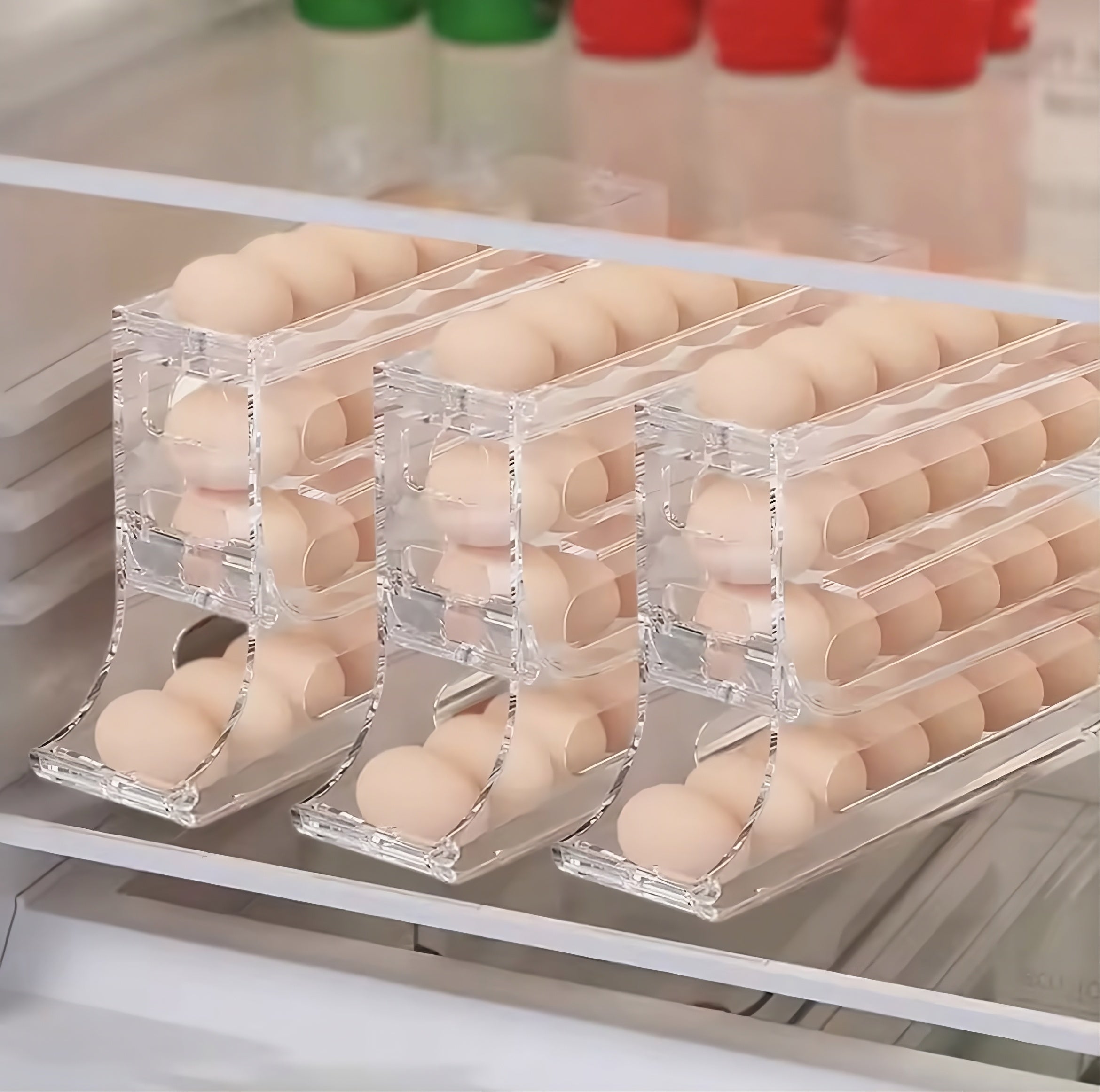 Organizador de Huevos Inteligente - Sistema de Rodamiento 4 Niveles